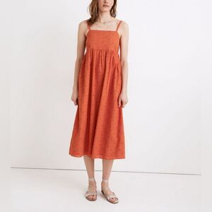 Madewell Orange Summertime Cami Midi Dress Size XS